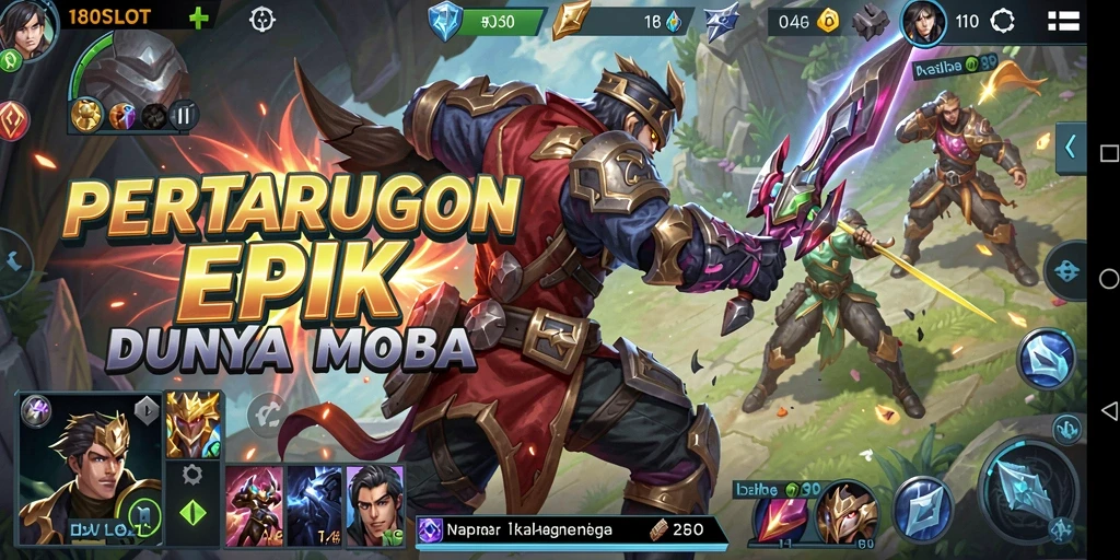 Tangkapan layar gameplay <strong>180SLOT</strong> yang menampilkan pertarungan seru antar tim.