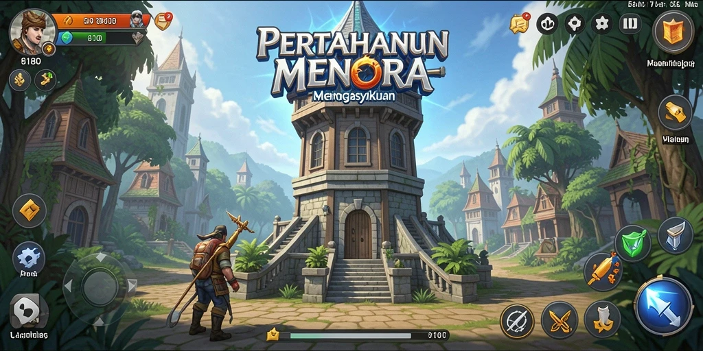 Tampilan menarik dari gameplay Tower Defense di 8180.