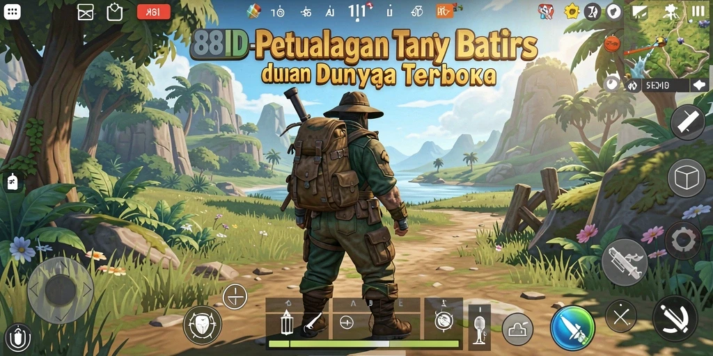 Tangkapan layar utama 88ID menampilkan pemandangan indah dunia terbuka.