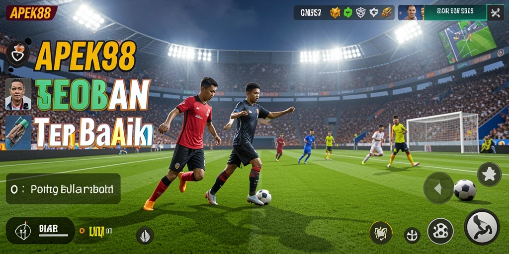 Tampilan utama APEK88 menampilkan aksi sepak bola yang menegangkan.