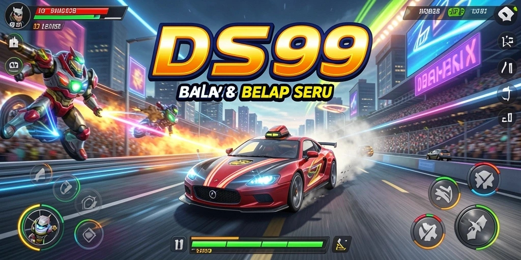 Tampilan gameplay seru dari DS99 yang memacu adrenalin di lintasan balap.