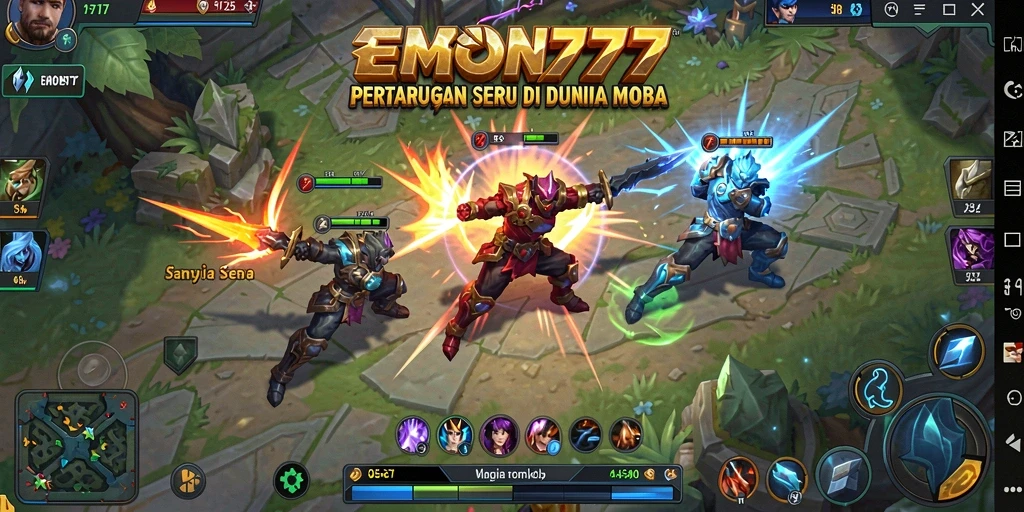 Gameplay seru di arena pertarungan EMON777.