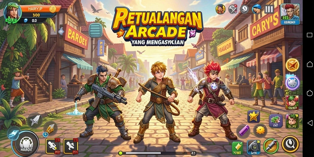 Screenshot gameplay HARAPJP yang menunjukkan aksi seru dan grafis menawan.
