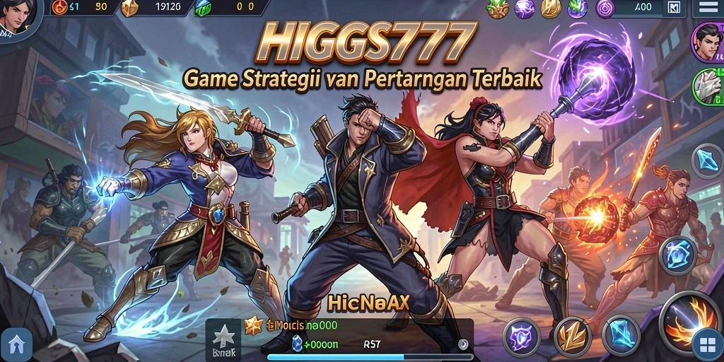 Tampilan gameplay HIGGS777 menampilkan pertarungan SLG yang intens dan strategis.