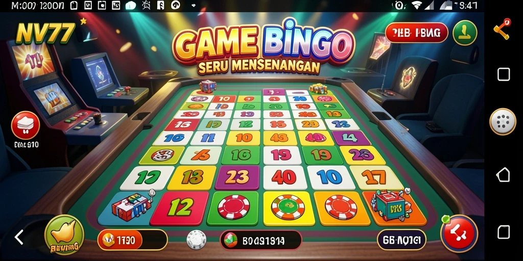 Tampilan gameplay Bingo NV77 yang penuh warna dan seru.