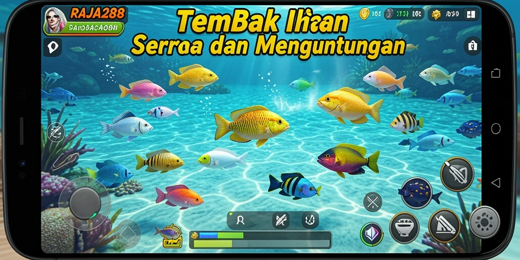Tampilan gameplay seru Tembak Ikan di RAJA288.
