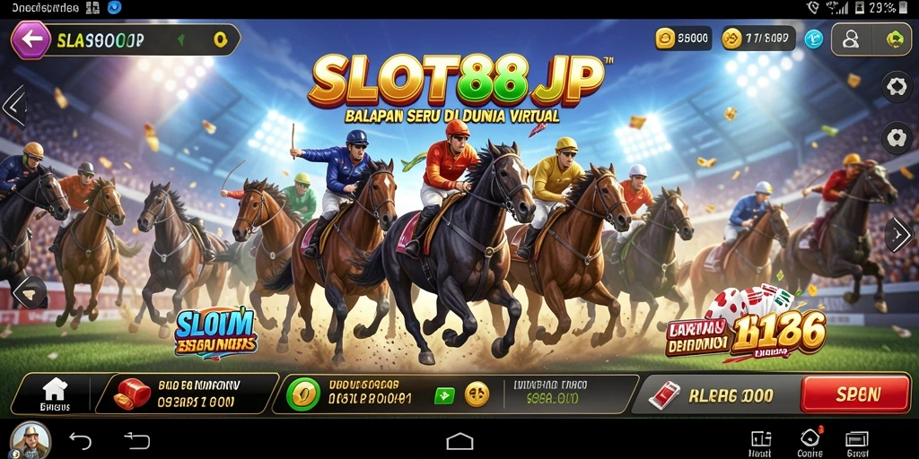 Tangkapan layar utama SLOT88JP menampilkan aksi balapan yang mendebarkan.
