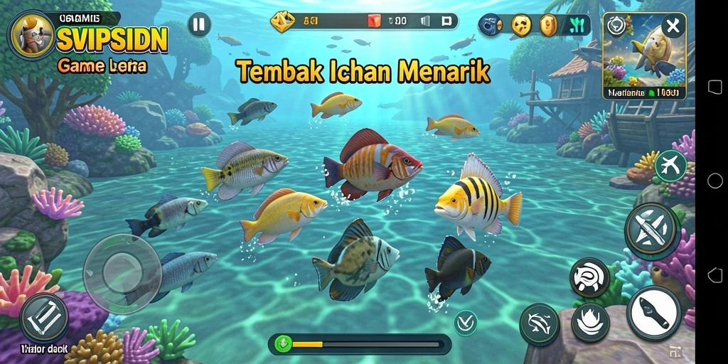 Tangkapan layar gameplay Tembak Ikan yang seru di SVIPSIDN.