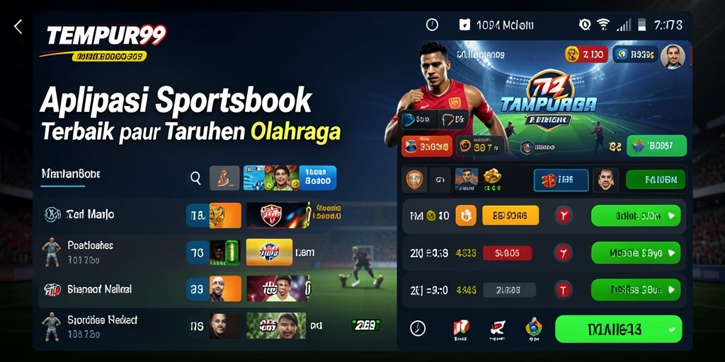 Tampilan menarik dari aplikasi Sportsbook TEMPUR99 dengan fitur betting.