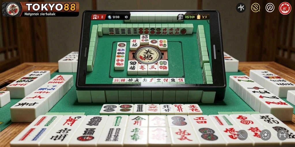Screenshot gameplay <strong>TOKYO88</strong> menampilkan keindahan dan kompleksitas Mahjong.