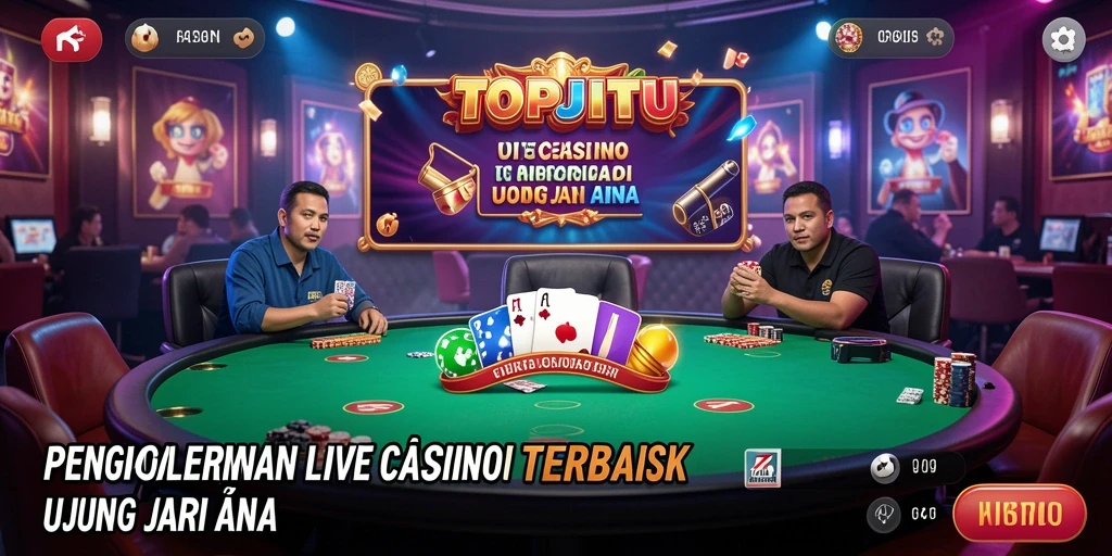 Tampilan gameplay Live Casino yang mendebarkan di TOPJITU.