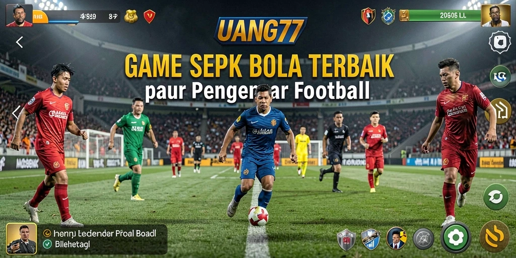 Tampilan gameplay UANG77 yang mendebarkan di lapangan sepak bola.